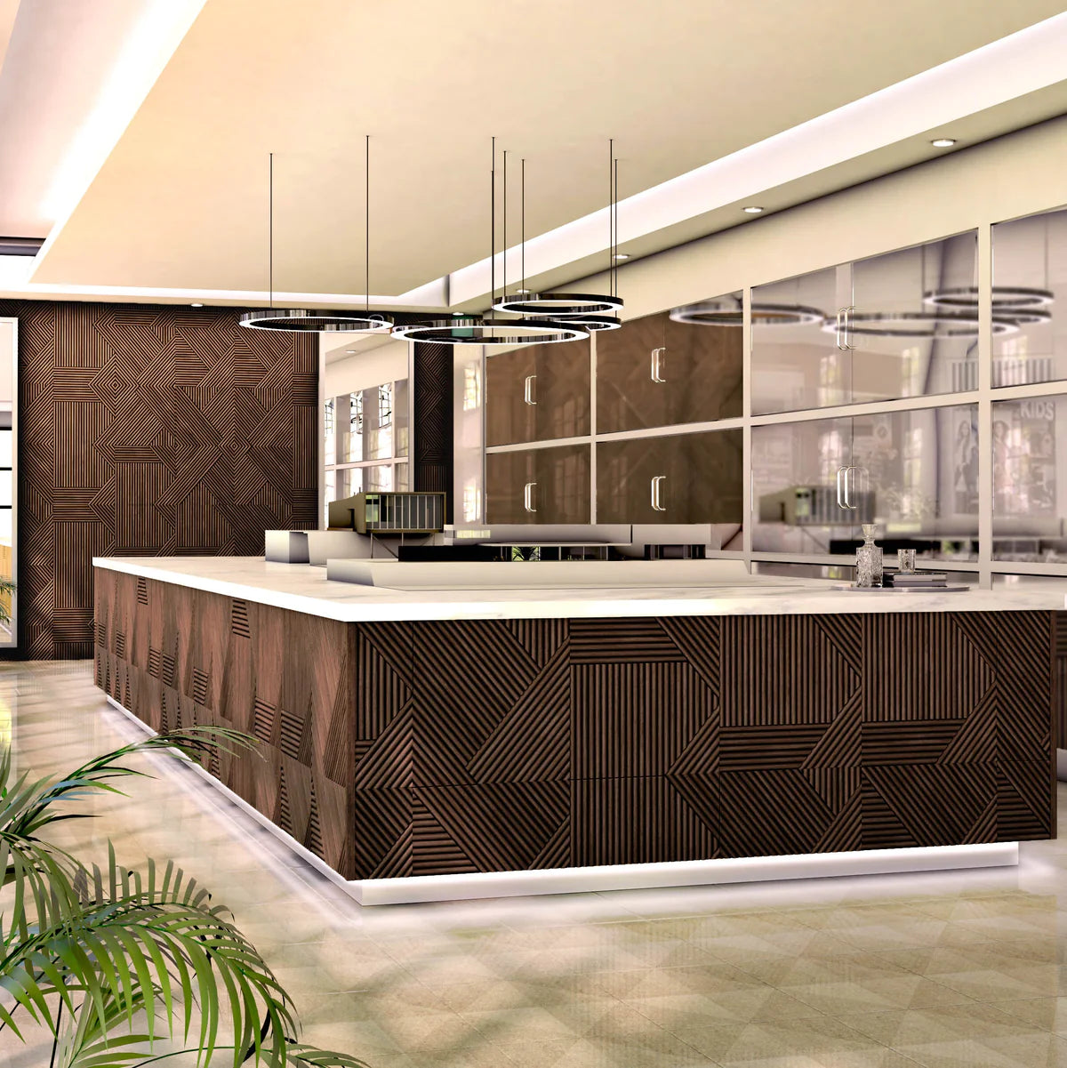Euclid Stained Wooden Wall Panel – view 10