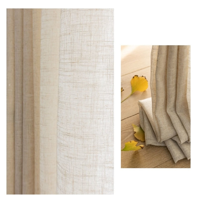 Sheer Oatmeal Linen Drapes – view 4