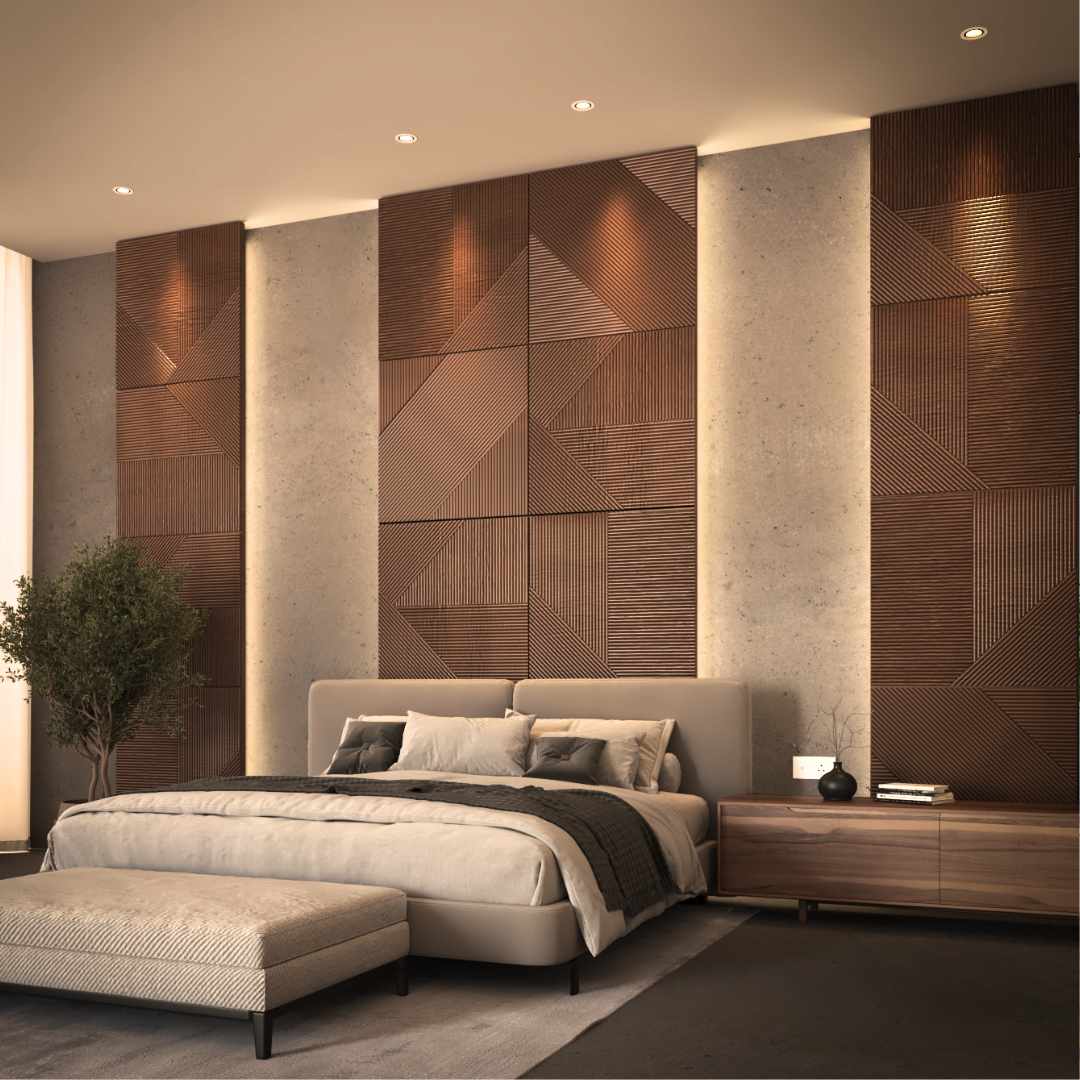 Euclid Stained Wooden Wall Panel – view 3