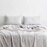 Smoke Gray French Linen Bed Sheet Set