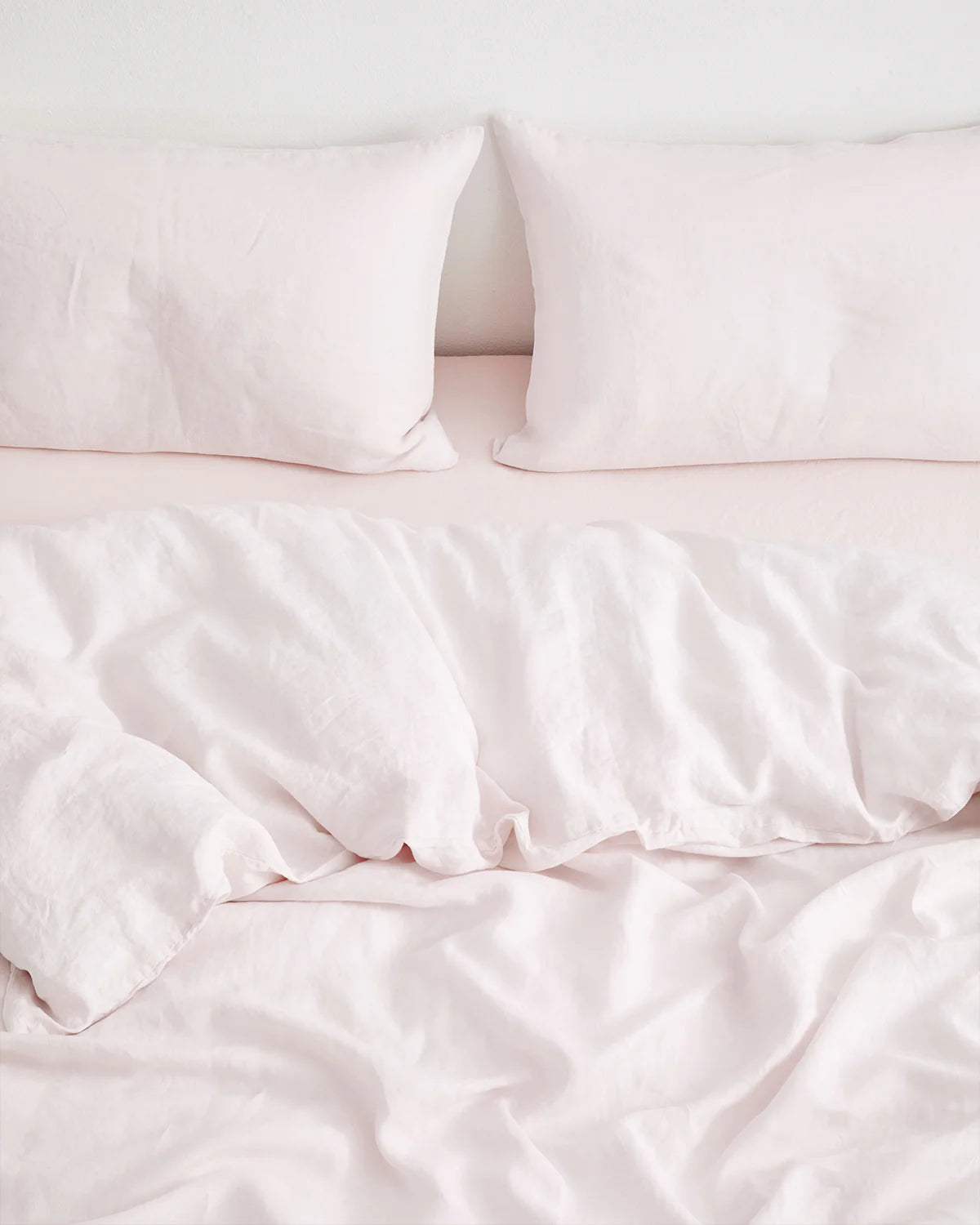 Blush Pink French Linen Bed Sheet Set – view 3