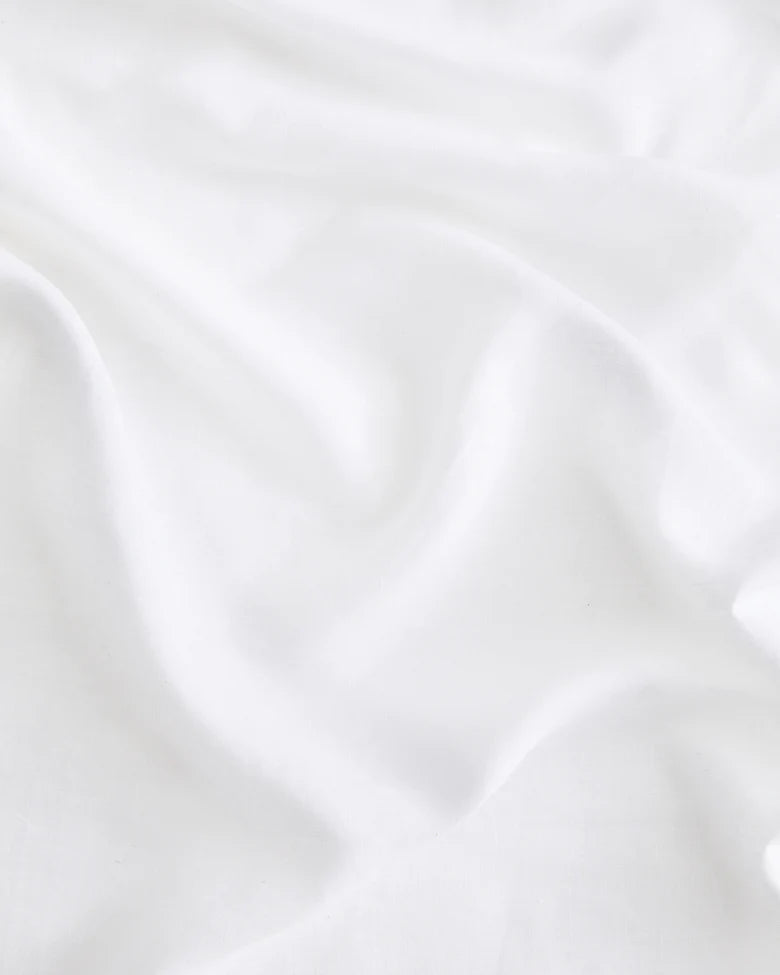 Pure White French Linen Bed Sheet Set – view 4