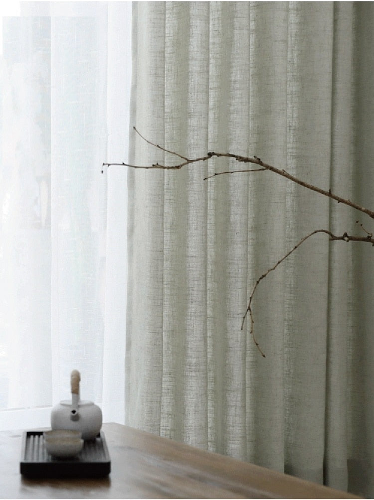 Sheer Light Gray Linen Drapes – view 5