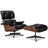 Eames Style Lounge Chair & Ottoman Genuine Italian Leather