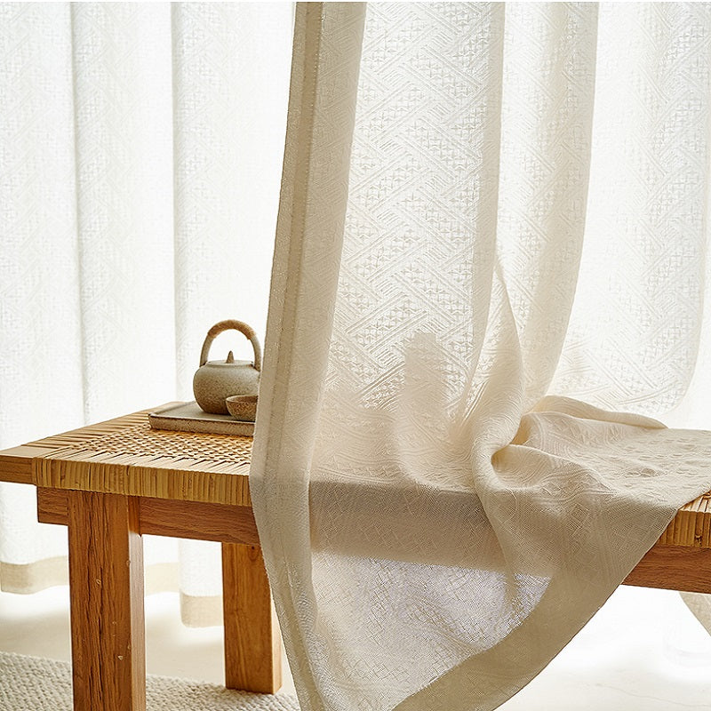 Sheer Oatmeal Linen Drapes – view 5