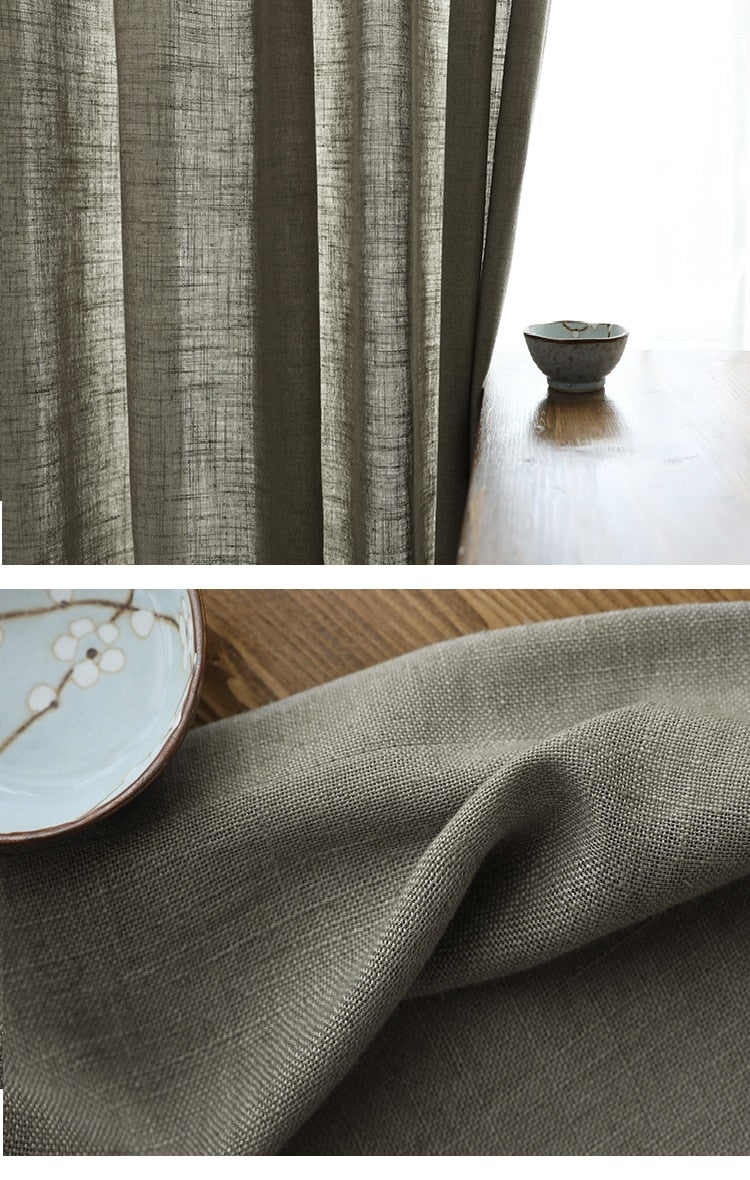 Sheer Dark Gray Linen Drapes – view 3