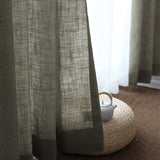 Sheer Dark Gray Linen Drapes