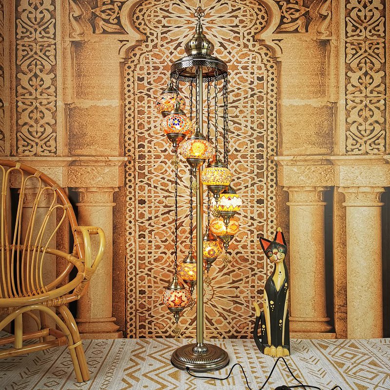 Mosaic Glass Globes Turkish Floor Lamp – view 13