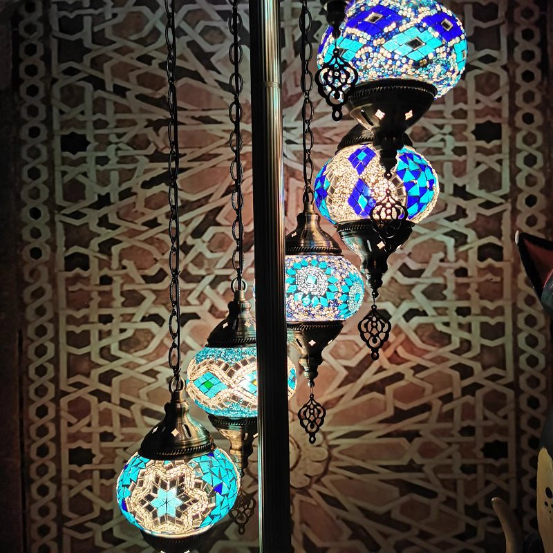 Mosaic Glass Globes Turkish Floor Lamp – view 7