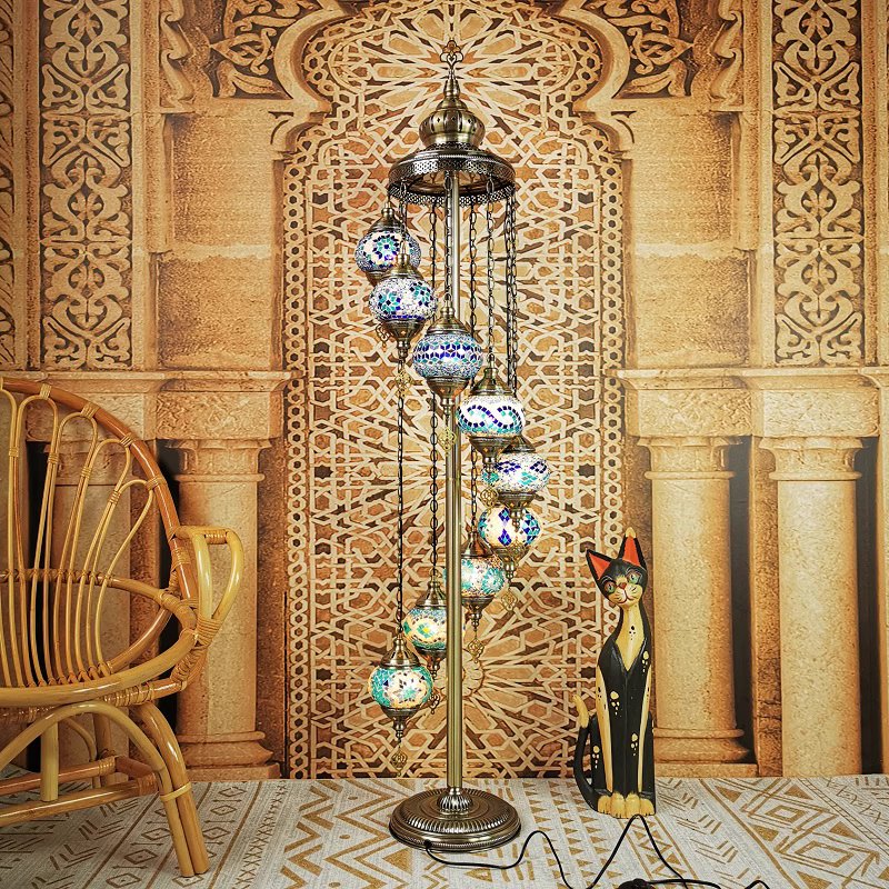 Mosaic Glass Globes Turkish Floor Lamp – view 4