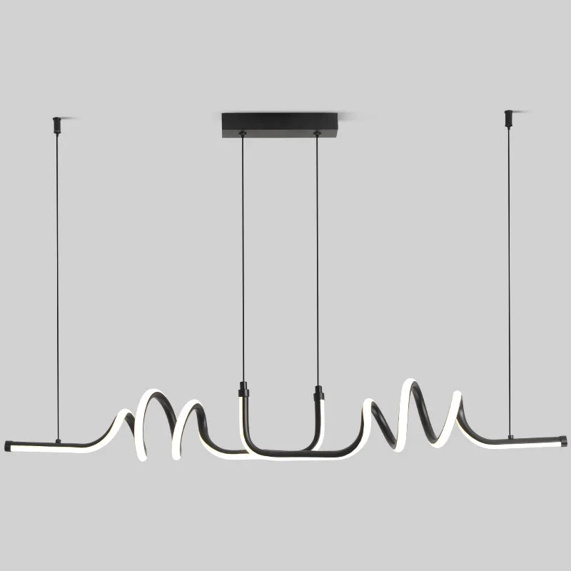 Curved Black LED Pendant Light - view 3