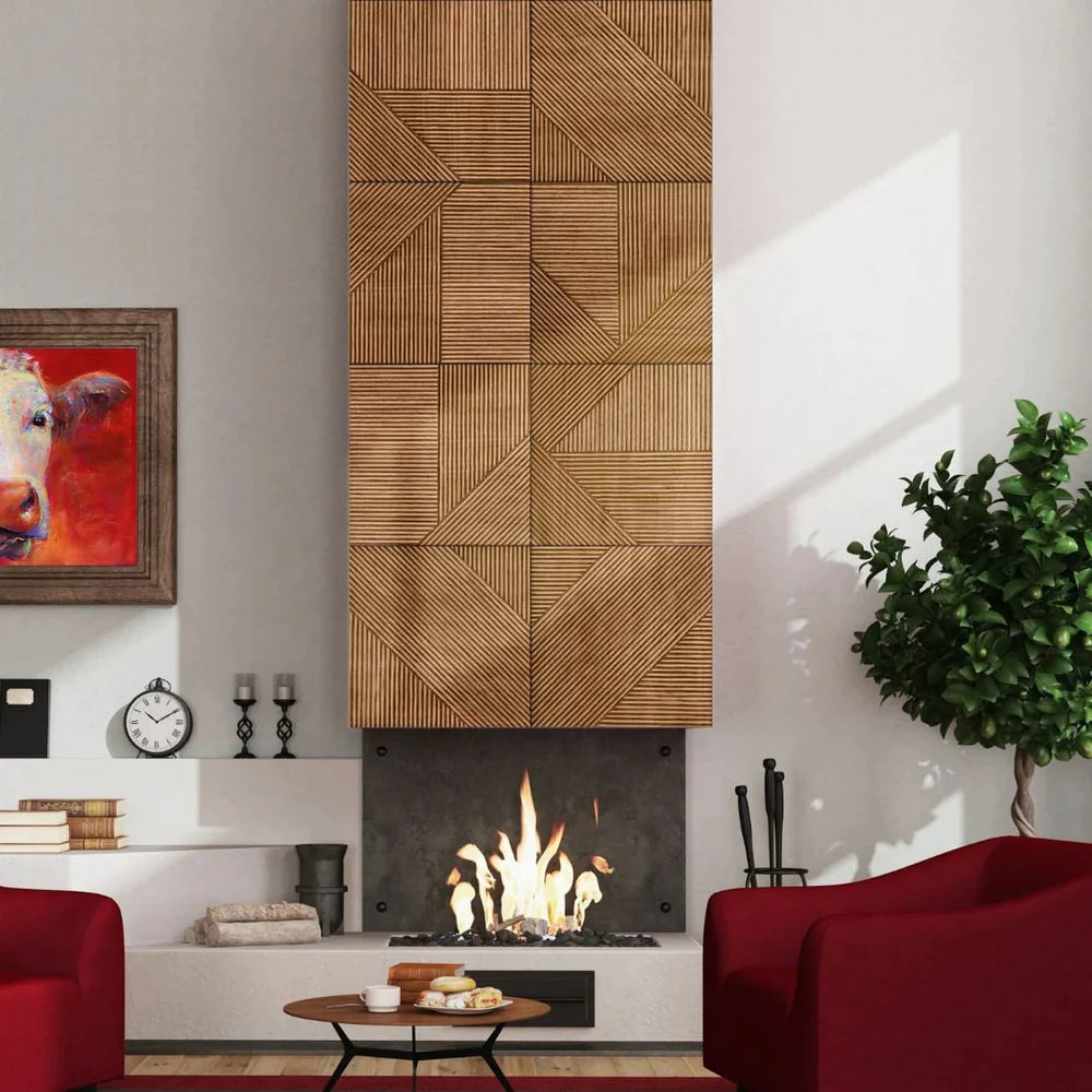 Euclid Stained Wooden Wall Panel – view 2