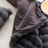 Faux-Fur Rabbit Blanket Throw