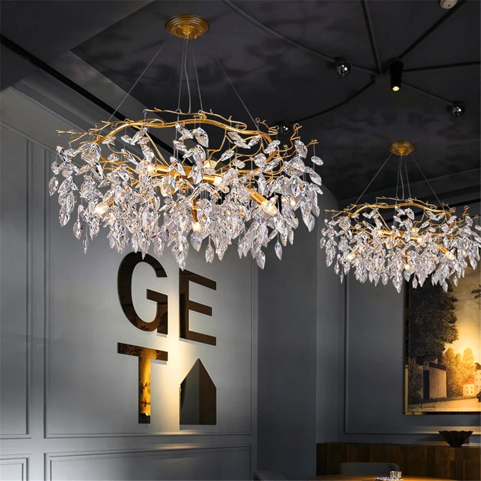 Winter's First Snow Crystal Chandelier – view 2