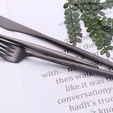 4Pcs/Set Western Dinnerware Sets 304 Stainless Steel Cutlery Set Matte Tableware Knife Fork Spoon Kit Black Gift Cutlery Box Set