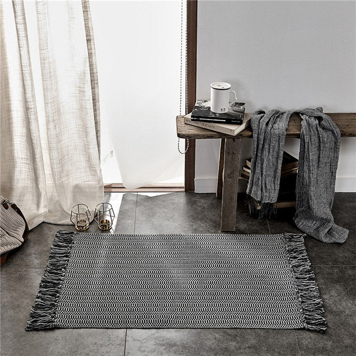 Modern Grey Cotton Mat – Dark Grey