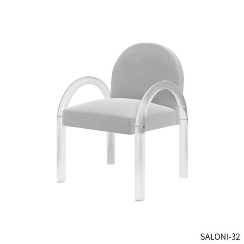 Fabric Dining Armchair, Gray, Off White or Pink
