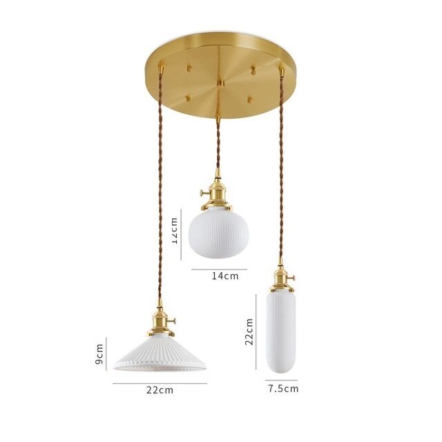 Japanese Style Ceramic Pendant Light, White