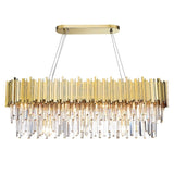 LED Postmodern Round Golden Stainless Steel Crystal Chandelier Lighting Lustre Suspension Luminaire Lampen For Dinning Room