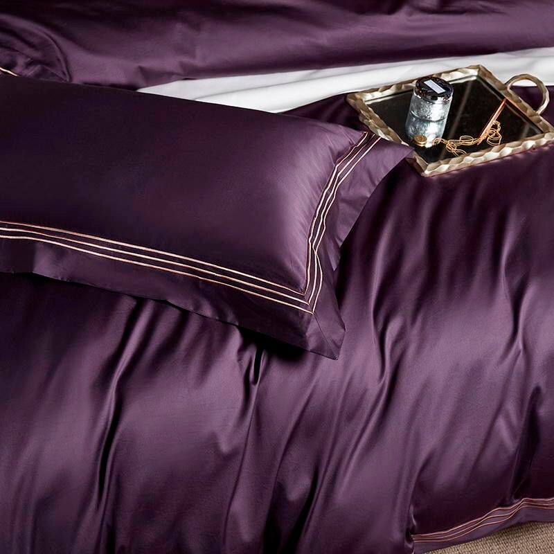 Plum Embroidered Bedding Set – view 3