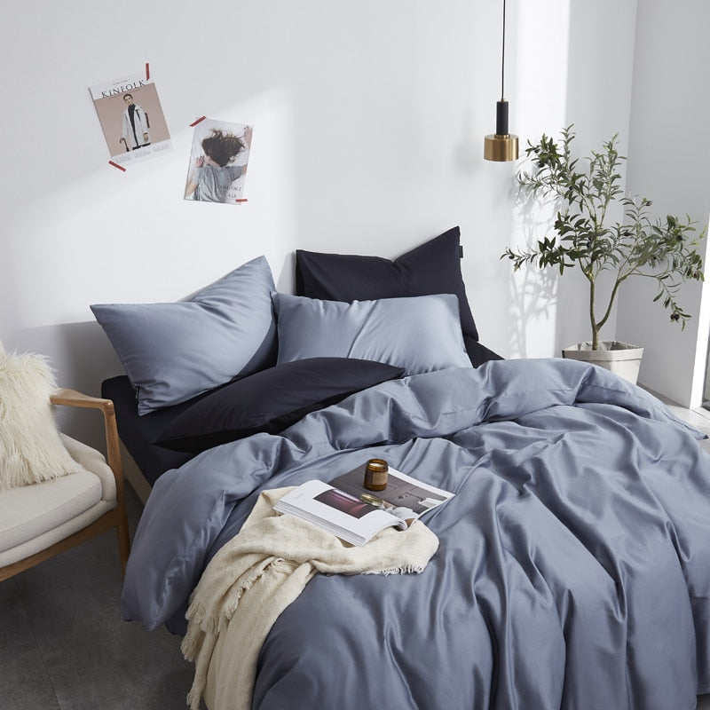 Indigo Blue Egyptian Cotton Bedding Set – view 2