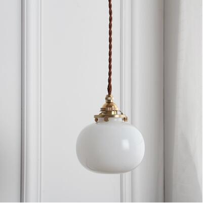 Nordic Glass Ball Pendant Light, Polished Copper