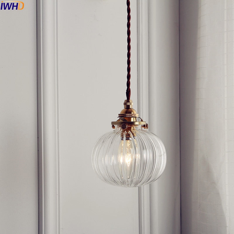 Nordic Glass Ball Pendant Light, Polished Copper