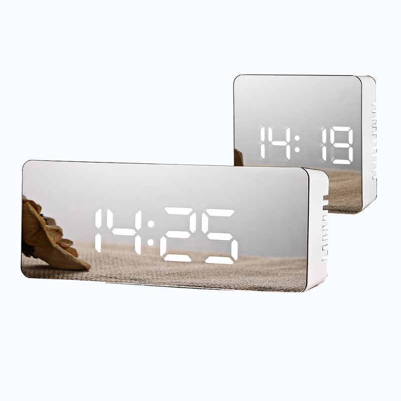 Mirror LED Digital Alarm Clock with Temperature