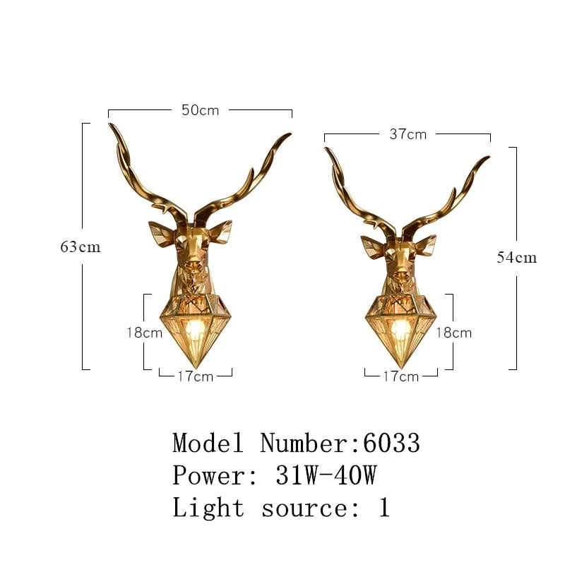 Antler Wall Sconce, Gold or Silver
