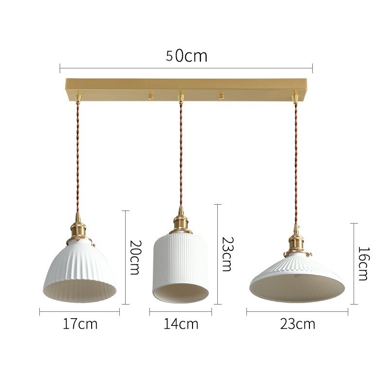 Japanese Style Ceramic Pendant Light, White