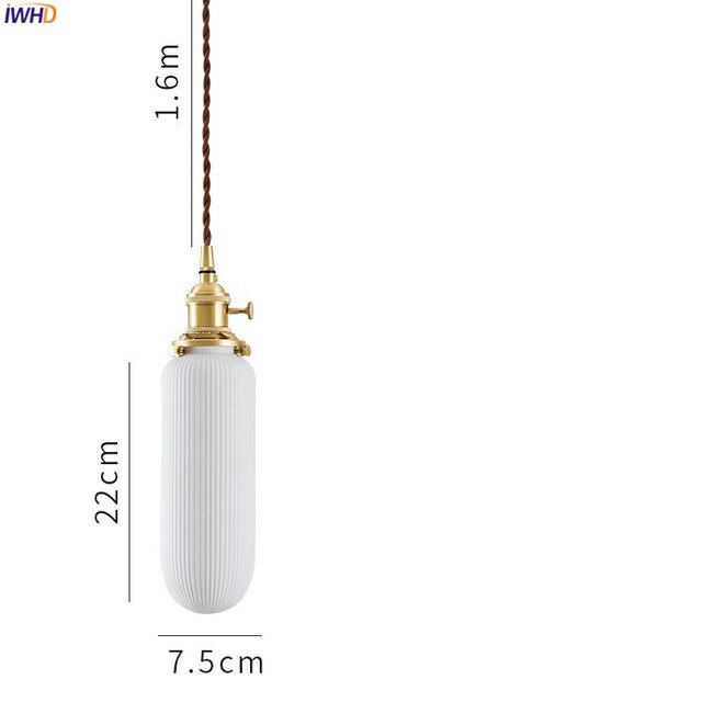 Japanese Style Ceramic Pendant Light, White