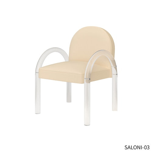 Fabric Dining Armchair, Gray, Off White or Pink