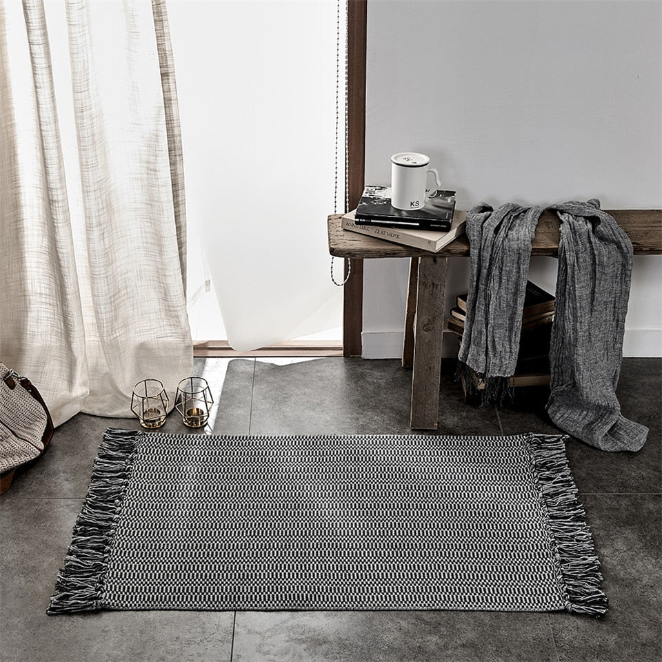 Modern Grey Cotton Mat – view 5