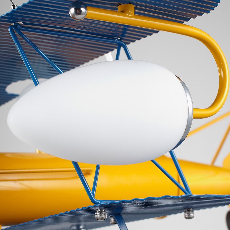 Airplane Kids' Chandelier with Glass Shade