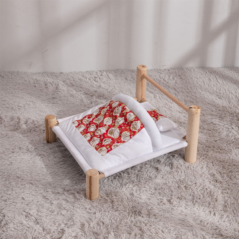 Japandi Style Pet Bed – Red