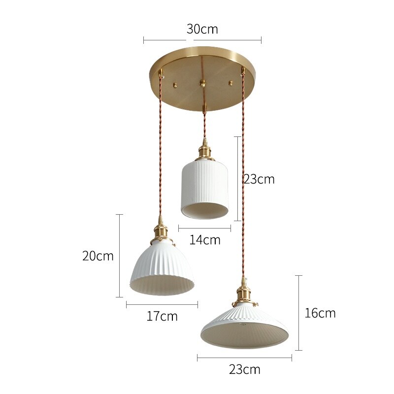 Japanese Style Ceramic Pendant Light, White