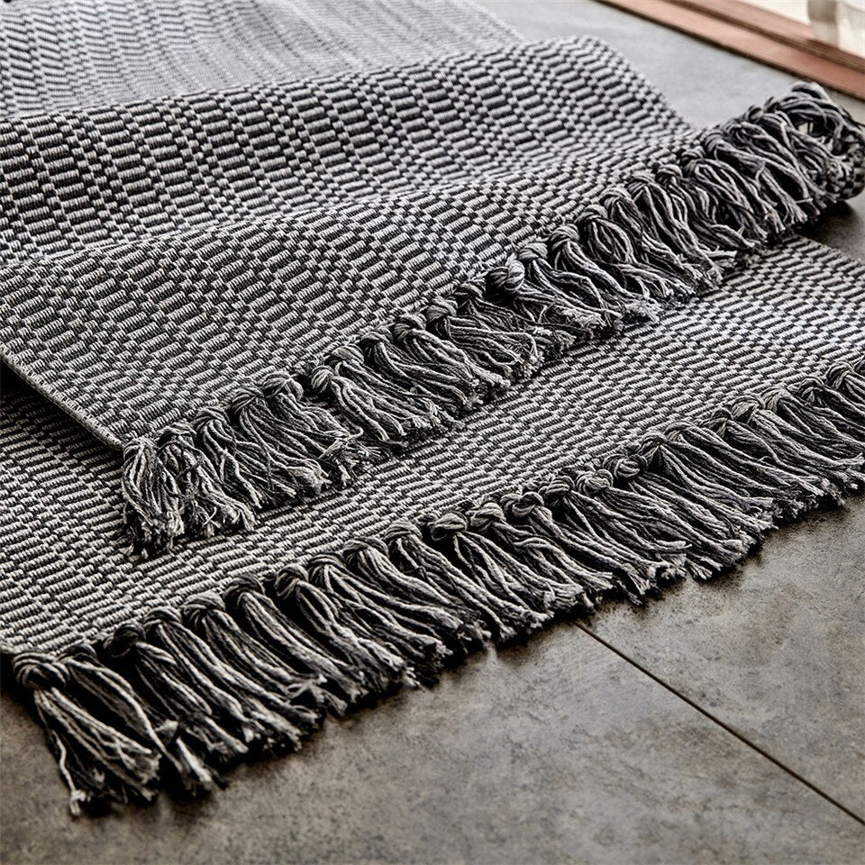 Modern Grey Cotton Mat – view 6