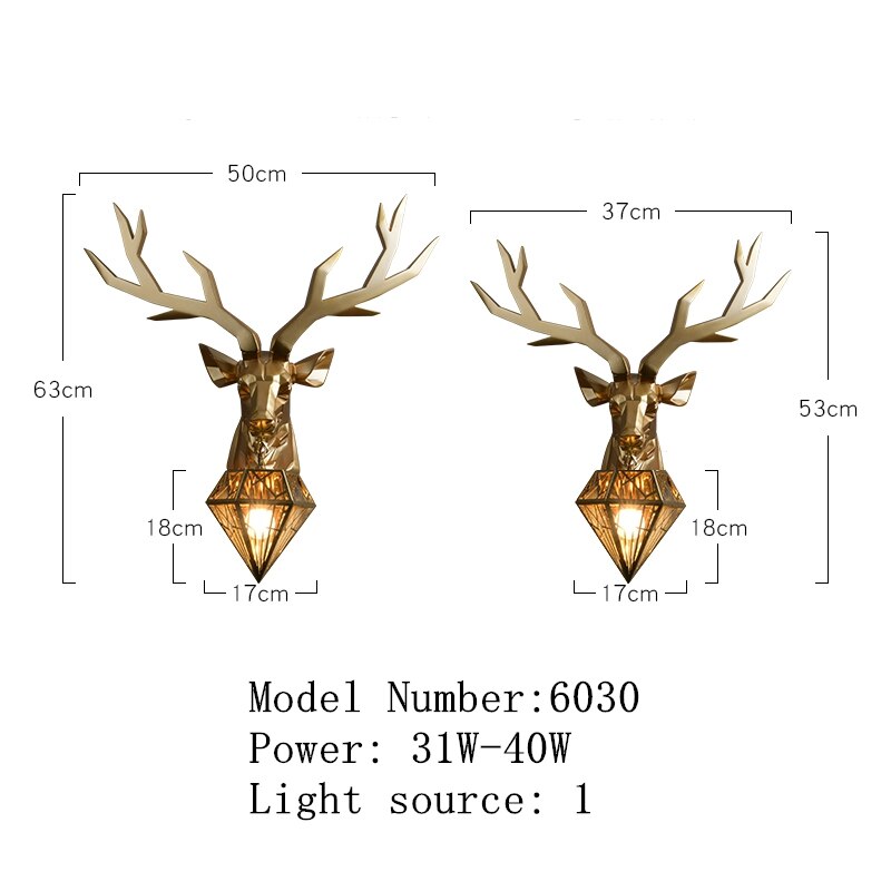 Antler Wall Sconce, Gold or Silver