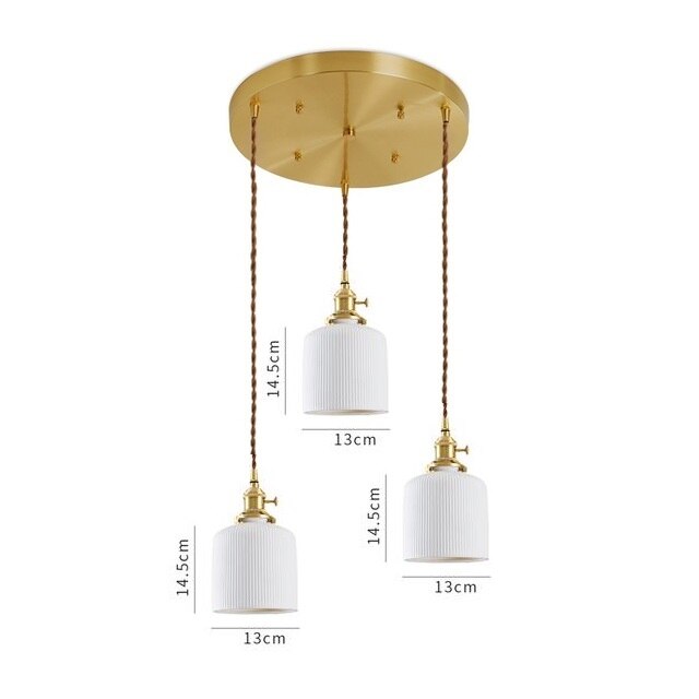 Japanese Style Ceramic Pendant Light, White
