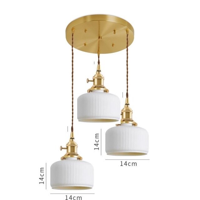 Japanese Style Ceramic Pendant Light, White
