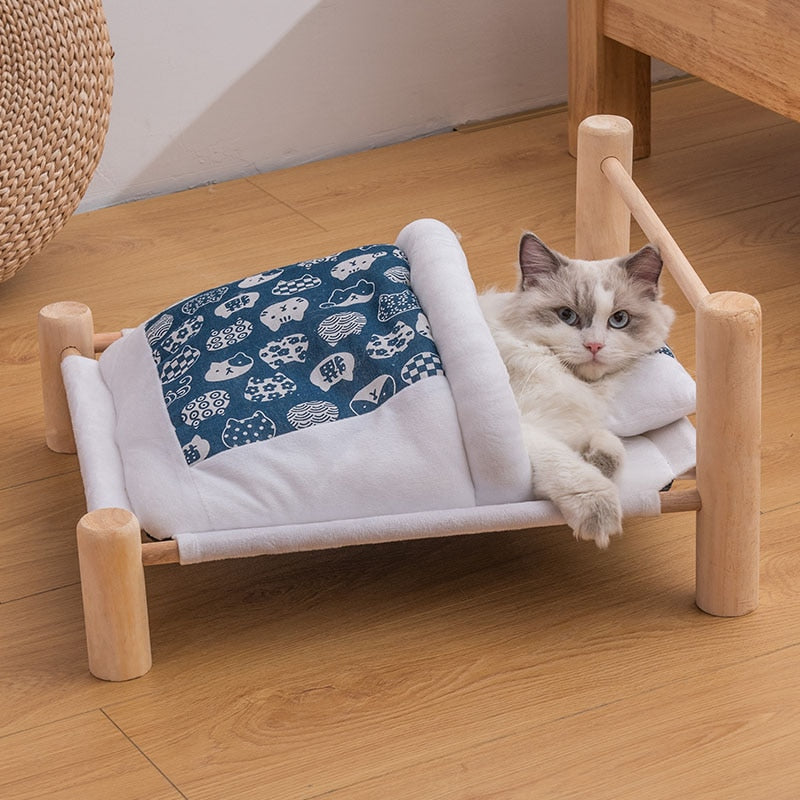 Japandi Style Pet Bed – Blue