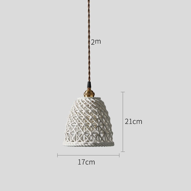 Nordic Ceramic Pendant Light, White