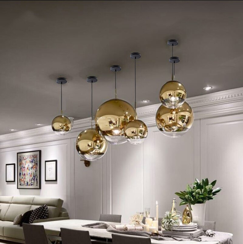Mirror Glass Ball Pendant Light, 15 to 40 cm