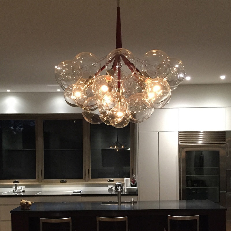 Nordic Glass Ball Cluster Chandelier, 9 / 12 / 18 Heads