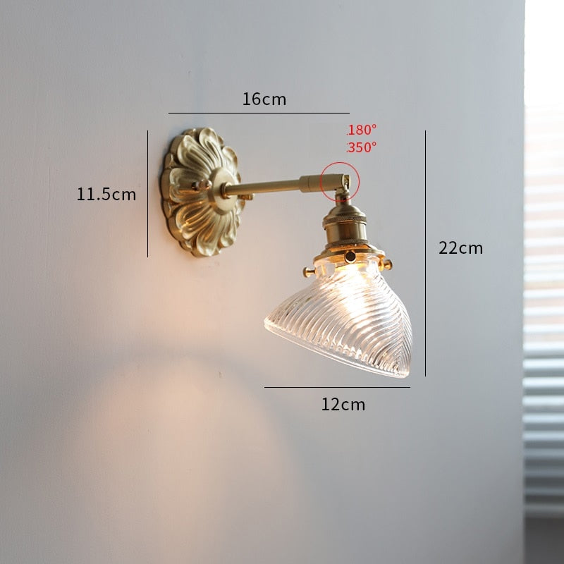 Copper and Ceramic Wall Sconce, Nordic Style
