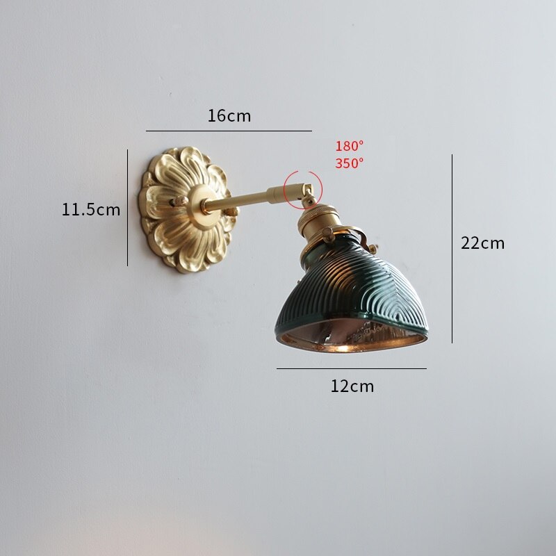Copper and Ceramic Wall Sconce, Nordic Style