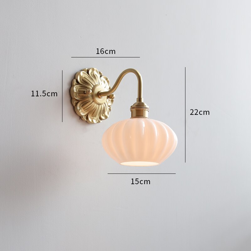 Copper and Ceramic Wall Sconce, Nordic Style