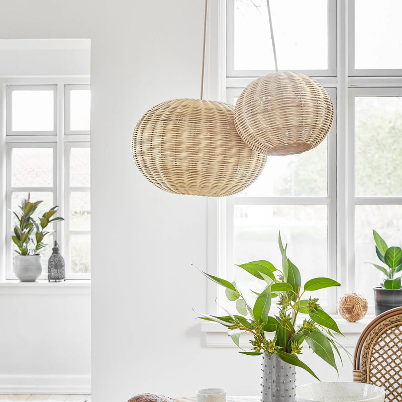 Japandi Natural Wicker Light Shade