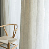 Sheer Ivory White Linen Drapes