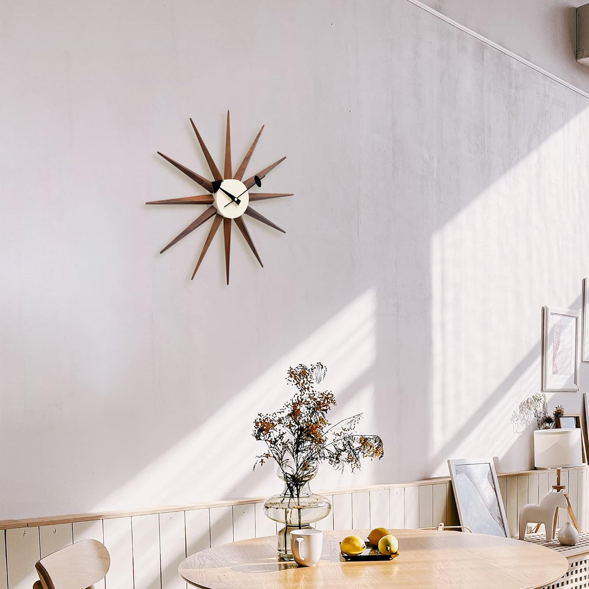 Mid Century Sunburst Clock – view 2